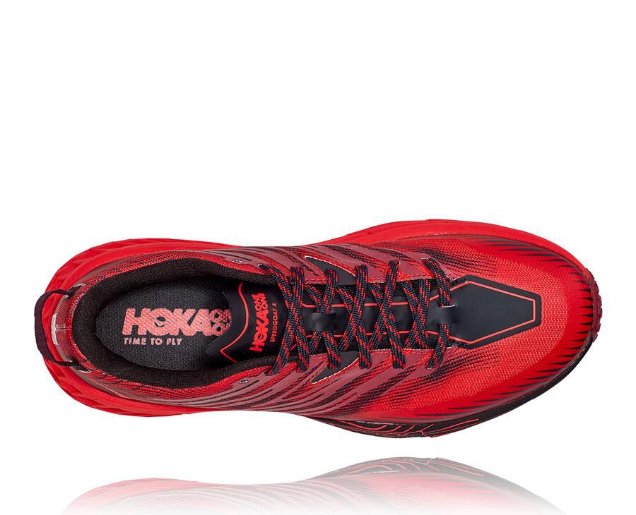 Trail Shoes Mens - Hoka One One Speedgoat 4 - Red - HRFQBKC-45